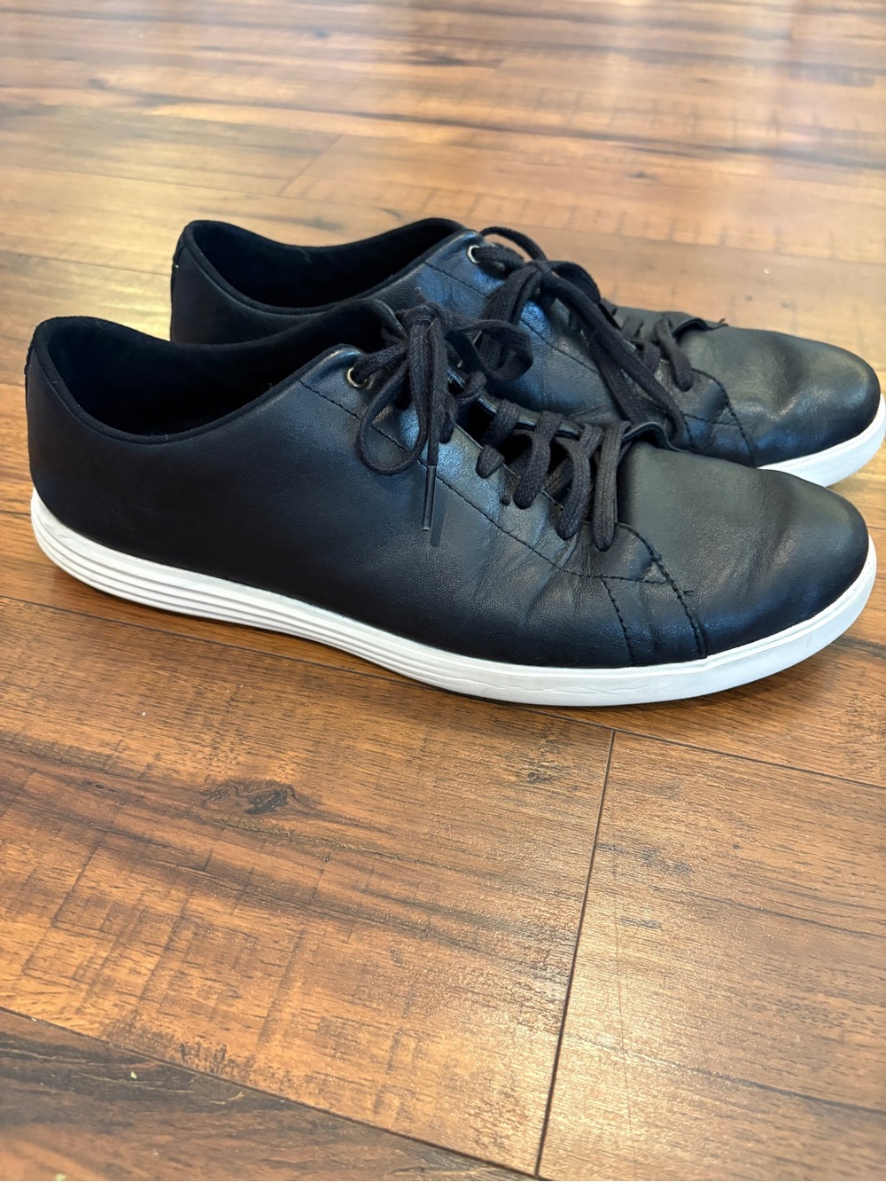 Cole Haan Grand Crosscourt Black Leather Casual Sneakers Men's Shoes Sz 12